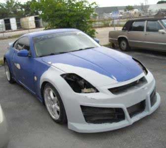 Nissan 350Z before body repair at TLS Automotive